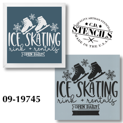 Ice Skating Rink & Rentals Stencil
