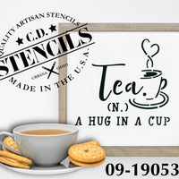 Hug in a Cup Stencil