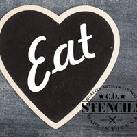 Simple Sayings:  Eat Script Stencil
