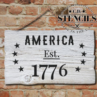 America Est 1776 Stencil