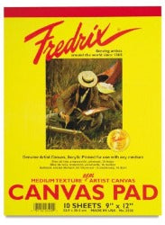 9 x 12" Fredrix Canvas Pad