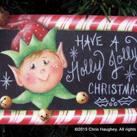 Holly Jolly Elf Chalkboard Plaque