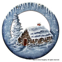 Cabin Circle Cutout Ornament