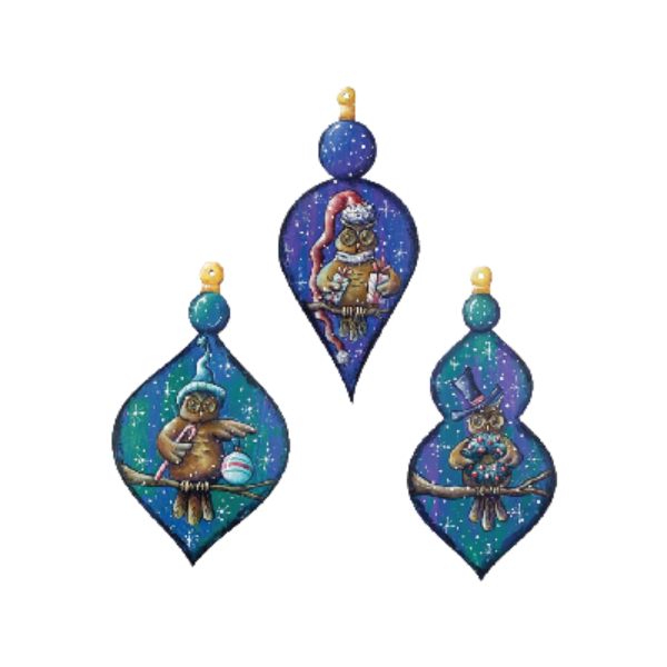 Whoooo's Ready for Christmas?  Ornaments E-Pattern by Chris Haughey
