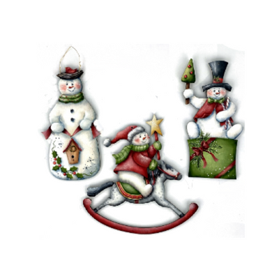 Frolicking Snowmen Ornaments Pattern by Chris Haughey