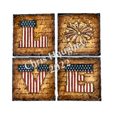 Patriotic Coasters E-Pattern