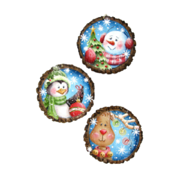 Winterwood Christmas Wood Slice Ornament Pattern by Chris Haughey