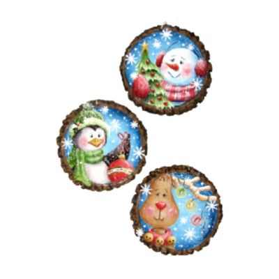 Winterwood Christmas Wood Slice Ornament Pattern by Chris Haughey