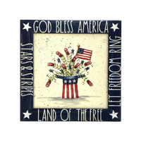 God Bless America Framed Plaque E-Pattern