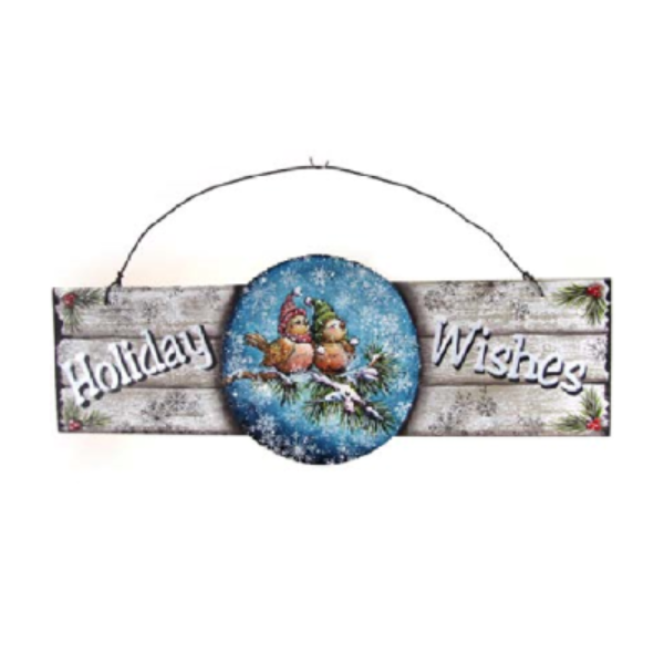 Tweeting Holiday Wishes Plaque Pattern by Chris Haughey