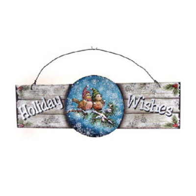 Tweeting Holiday Wishes Plaque Pattern by Chris Haughey