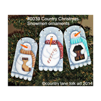 Country Christmas Snowman Ornaments E-Pattern