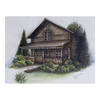 Old Creighton Log Cabin (Pen and Ink) E-Pattern by Wendy Fahey