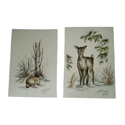 Some Bunny and Oh Deer (Pen and Ink) E-Pattern by Wendy Fahey