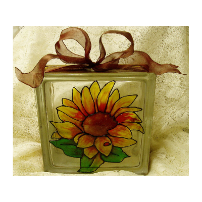 Sunflower Glass Block E-Pattern by Wendy Fahey