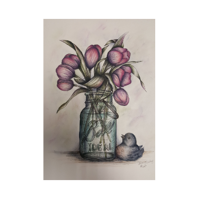 Tulips and Mason Jar E-Pattern by Wendy Fahey