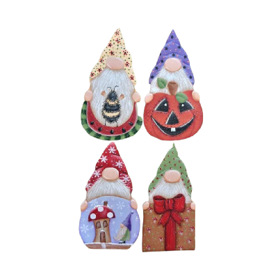 Seasonal Gnome Ornaments E-Pattern By Betty Bowers