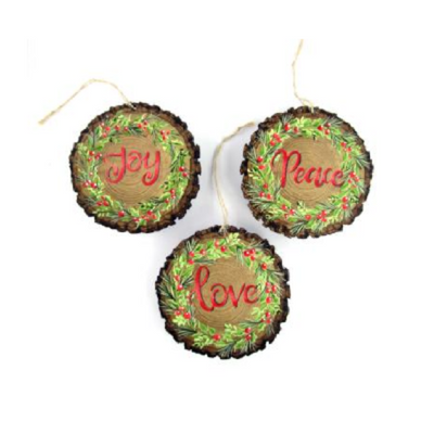 Rustic Christmas Wreath Ornaments Pattern