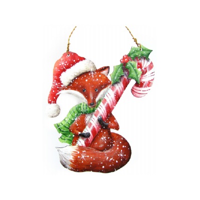 Foxy Candy Cane  Ornament Pattern by Chris Haughey