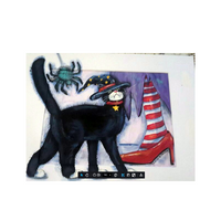 Halloween Witch's Cat, Spider, and Red Shoes E-Pattern