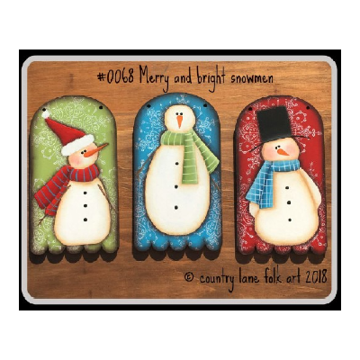 Colorful Snowmen Ornaments E-Pattern