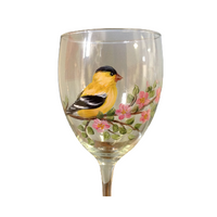 Goldfinch and Apple Blossoms (Glass Painting) E-Pattern by Wendy Fahey