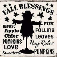 Fall Blessings Scarecrow Stencil