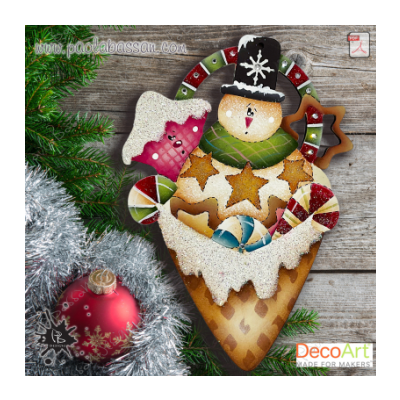 Candy Snowman Funny Cone Ornament E-Pattern By Paola Bassan