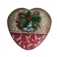 Christmas Bell Heart Lid w/ Glass Bowl E-Pattern by Liz Vigliotto