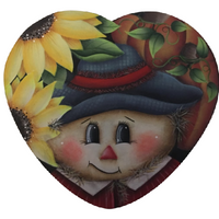 Scarecrow Heart Lid w/ Glass Bowl E-Pattern by Liz Vigliotto