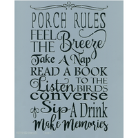 Porch Rules Stencil