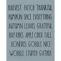 Dunn Inspired Fall Words Stencil