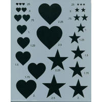Hearts and Stars Stencil