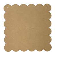 10" Hanging Scalloped Square Plaque