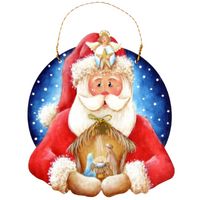 Santa Nativity Ornament