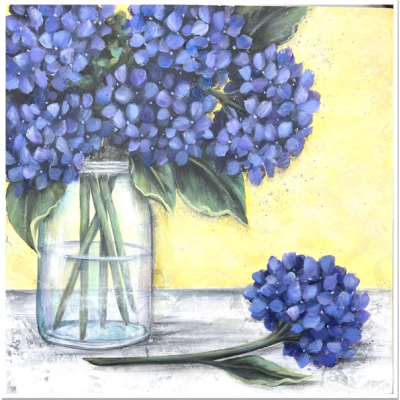 Jar of Purple Hydrangesa E-Pattern by Sandy McTier