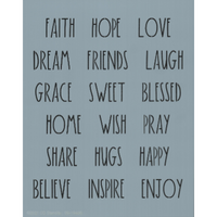 Dunn Inspired Inpirational Words Stencil
