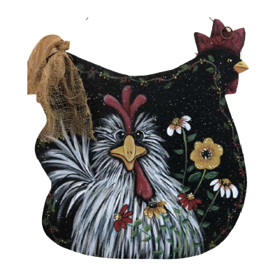 Chicken and Flowers  E-Pattern By Betty Bowers
