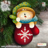 Snowman Christmas Glove Ornament By Paola Bassan