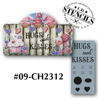 Hugs and Kisses Stencil