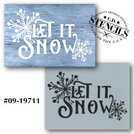 Let It Snow Stencil Cupboard Distributing