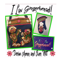 I Luv Gingerbread Apron and Mitt by Sharon Cook