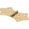 1-5/16" x 2-1/4" Solid Brass Decorative Hinges, Bright Brass Finish - 2 pack