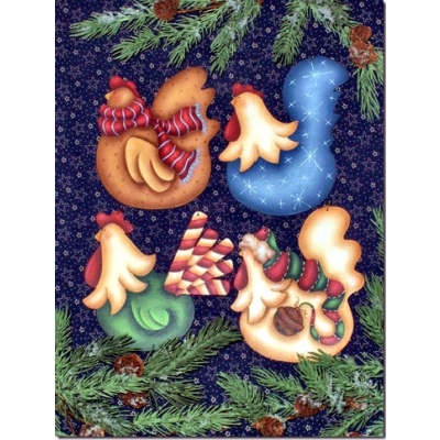 More Funky Christmas Chickens Ornaments E-Pattern