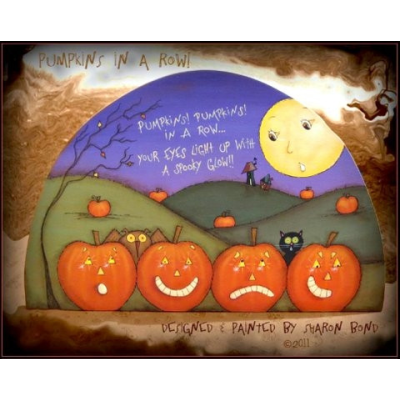 Pumpkins in a Row Plaque E-Pattern