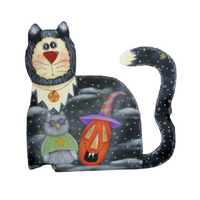 Kat, Owl and Pumpkin Plaque E-Pattern