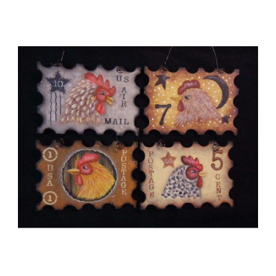 Chicken Stamp Ornaments E-Pattern