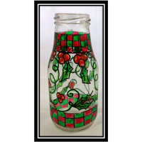Christmas Checkerboard Patterned Chunky Glass Bottle E-Pattern