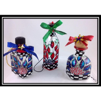 Poinsettia Whimsical Patterned Glass Ornament E-Pattern