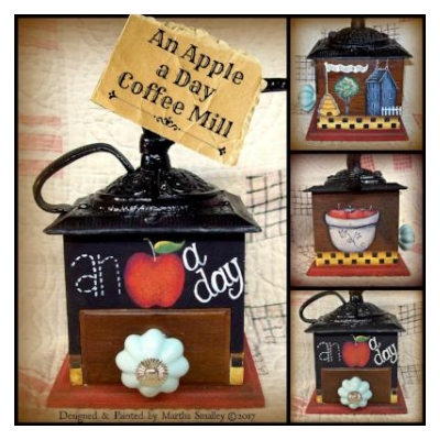 An Apple A Day Coffee Mill E-Pattern by Martha Smalley